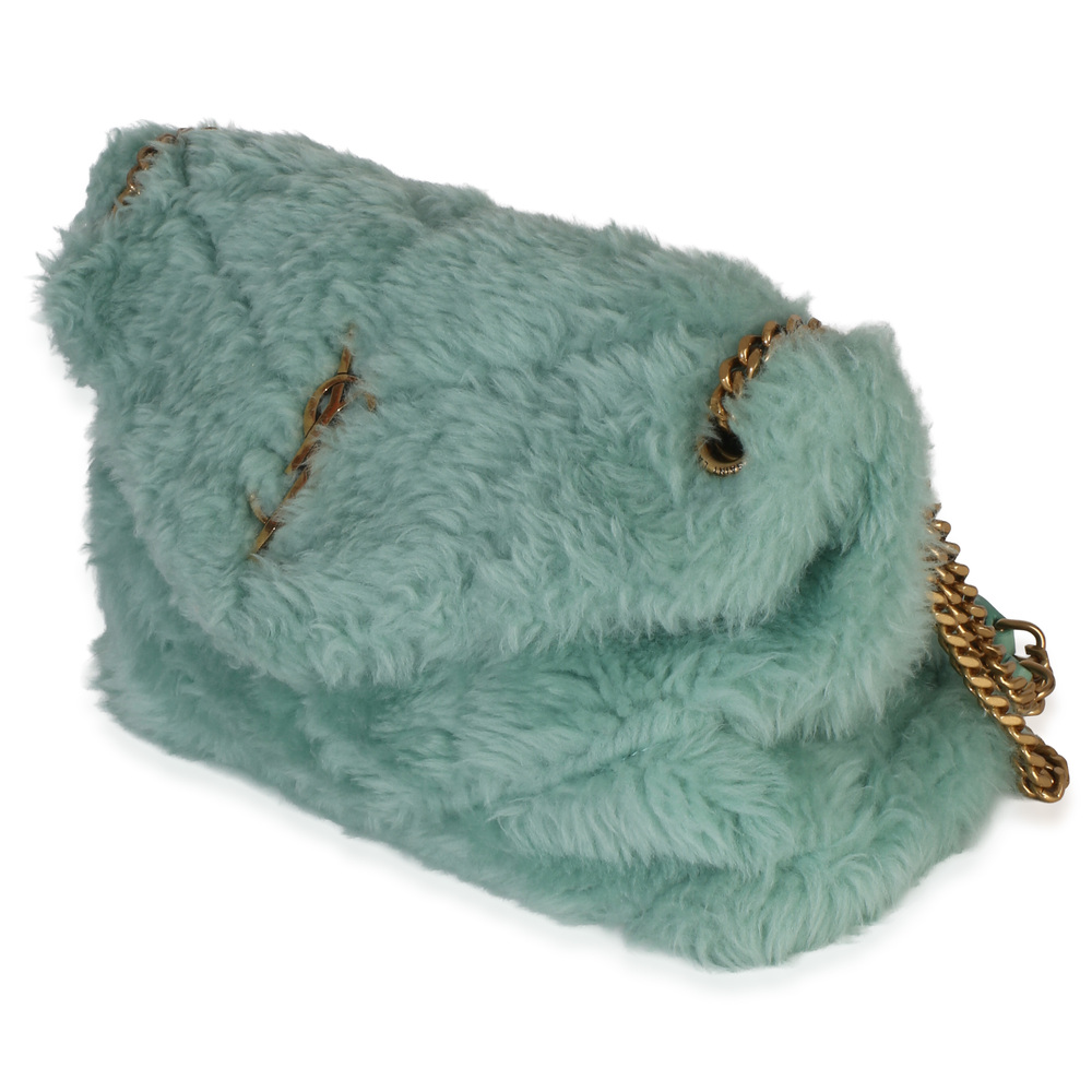 Saint Laurent Shearling Quilted Monogram Small Loulou Puffer Chain Satchel - Picture 4 of 8